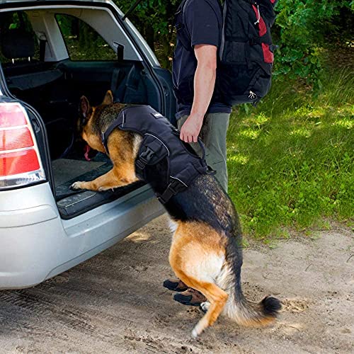 rabbitgoo Escape-Proof Dog Harness Medium with Large Handle, Anti-Pull Reflective Working Service Dog Harness, Breathable Pets Vest, Adjustable Lift Support Body Harness Large Dogs Outdoor, L, Black - Image 10