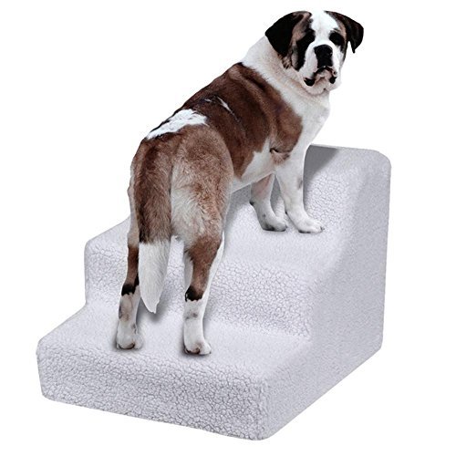 tinkertonk Pet Stairs 3 Steps Stairs Dog Cat Steps Pet Ramp Ladder Portable Travel -White - Image 4