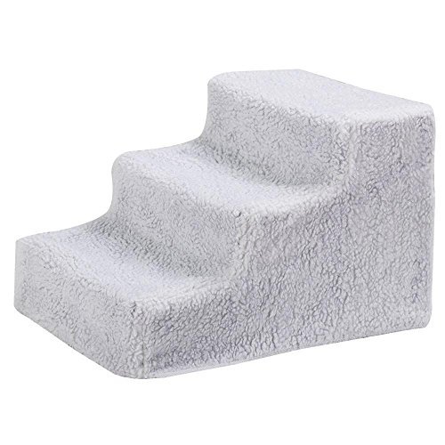 tinkertonk Pet Stairs 3 Steps Stairs Dog Cat Steps Pet Ramp Ladder Portable Travel -White - Image 6