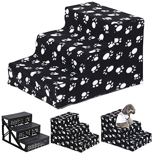 tinkertonk Plush Covered Pet Stairs 3 Steps for Dog Cat - Image 2