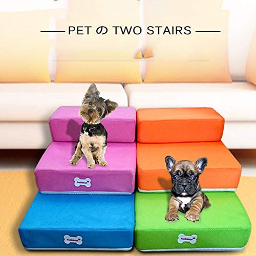 DAYSEVENTH Breathable Mesh Foldable Pet Stairs Detachable Pet Bed Stairs Dog Ramp 2 Steps L - Image 3