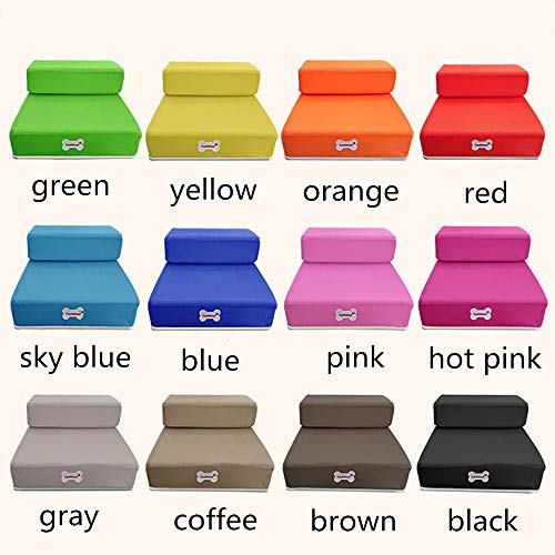 DAYSEVENTH Breathable Mesh Foldable Pet Stairs Detachable Pet Bed Stairs Dog Ramp 2 Steps L - Image 7