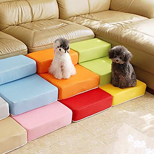 H87yC4ra Foldable 2 Steps Dog Steps Pet Ramp Cat Ladder, Dogs Plush Ladder Puppy Accessories for Bed and Sofa - Image 4