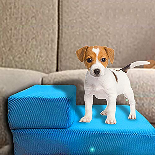 H87yC4ra Foldable 2 Steps Dog Steps Pet Ramp Cat Ladder, Dogs Plush Ladder Puppy Accessories for Bed and Sofa - Image 6