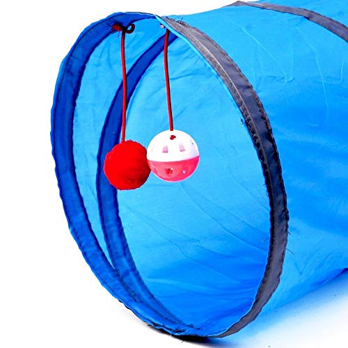 Komanic Cat Tunnel Toy Funny Pet 2 Holes Play Tubes Balls Collapsible Crinkle Kitten Toys Puppy Ferrets Rabbit Play Dog Tunnel Tubes - Image 4