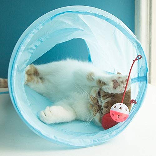 Komanic Cat Tunnel Toy Funny Pet 2 Holes Play Tubes Balls Collapsible Crinkle Kitten Toys Puppy Ferrets Rabbit Play Dog Tunnel Tubes - Image 5