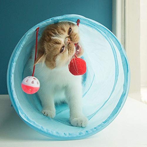 Komanic Cat Tunnel Toy Funny Pet 2 Holes Play Tubes Balls Collapsible Crinkle Kitten Toys Puppy Ferrets Rabbit Play Dog Tunnel Tubes - Image 6