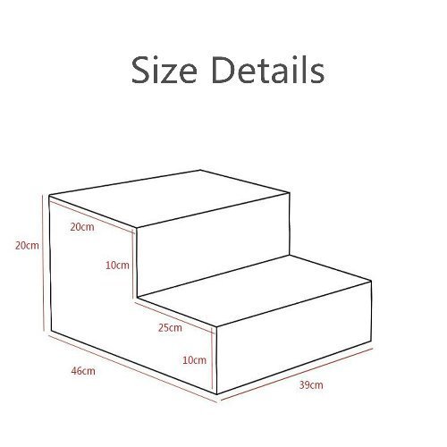 Kondrao Easy Step dog Stairs 2 Levels Removable Cover, L26.3” x W15.3” x H7.8” Black - Image 3