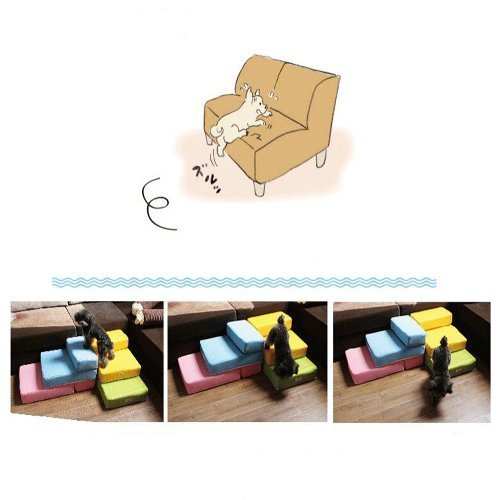 Kondrao Easy Step dog Stairs 2 Levels Removable Cover, L26.3” x W15.3” x H7.8” Black - Image 4