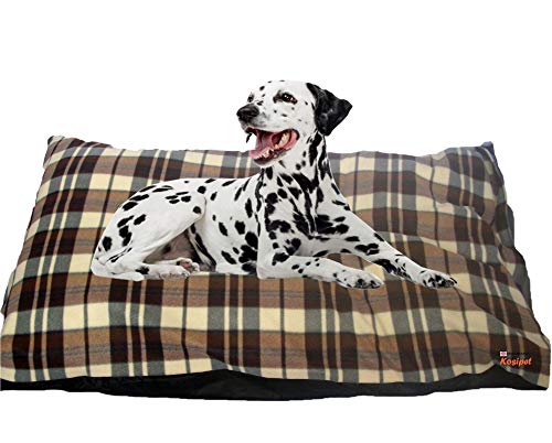KosiPet® CREAM & BROWN FLEECE MEDIUM CUSHION DOG BED - Image 3