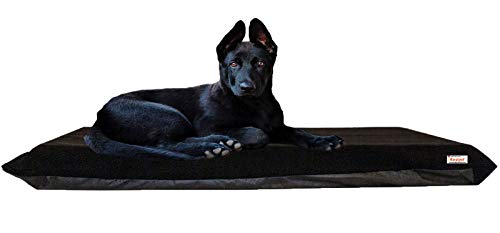 KosiPet Deluxe 9cm Thick High Density Foam Mattress Waterproof Dog Bed Beds Fleece Cover-BLKSHRPA-L - Image 4