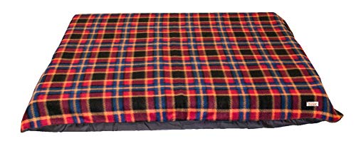 KosiPet Extra Large Deluxe High Density Foam Mattress Waterproof Dog Bed Beds Red Check Fleece - Image 5