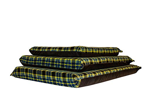KosiPet® Large Deluxe High Density Foam Mattress Waterproof Dog Bed Beds Green Check Fleece - Image 6