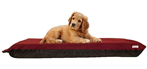 KosiPet® Large Deluxe High Density Foam Mattress Waterproof Dog Bed Beds Wine Fleece - Image 3