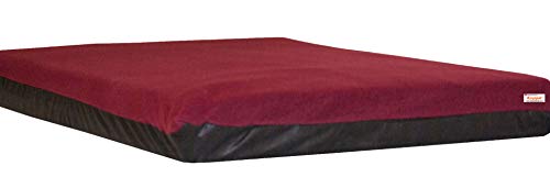 KosiPet® Large Deluxe High Density Foam Mattress Waterproof Dog Bed Beds Wine Fleece - Image 6