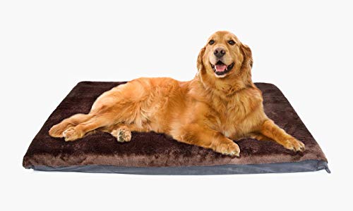KosiPet Large Waterproof Dog Bed Beds Deluxe High Density Foam Mattress Brown Faux Fur 3 - Image 3