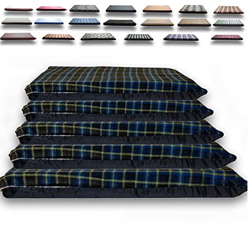 KosiPet Rectangular Dog Bed Blue Check, Large - Image 5
