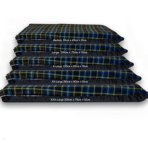 KosiPet Rectangular Dog Bed Blue Check, Large - Image 2