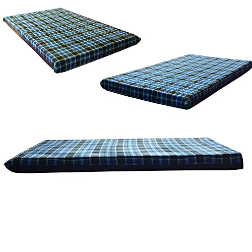KosiPet Rectangular Dog Bed Blue Check, Large - Image 4