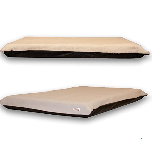 KosiPet Rectangular Dog Bed White Sherpa, Medium - Image 4