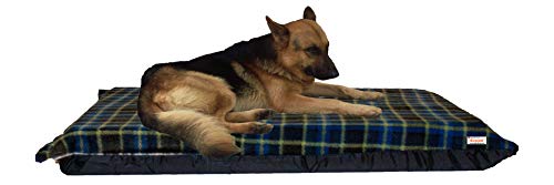 KosiPet X-Large Waterproof Dog Bed Foam Mattress Deluxe High Density Beds Blue Check Cover Fleece - Image 4