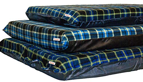 KosiPet X-Large Waterproof Dog Bed Foam Mattress Deluxe High Density Beds Blue Check Cover Fleece - Image 7