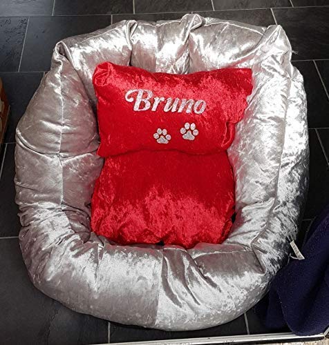 Luxury personalised crushed velvet dog or cat bed - Image 5