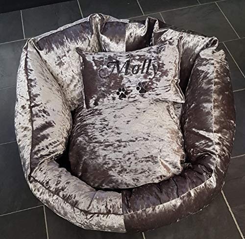 Luxury personalised crushed velvet dog or cat bed - Image 7