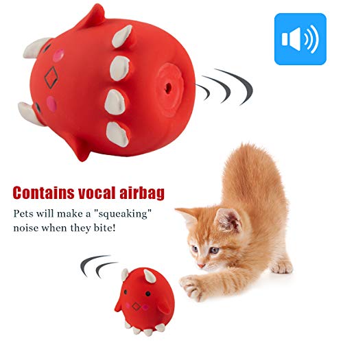 NCONCO 4pcs Dog Squeaky Balls Pet Latex Squeaky Toy for Small Medium Dogs Chasing Chewing - Image 3