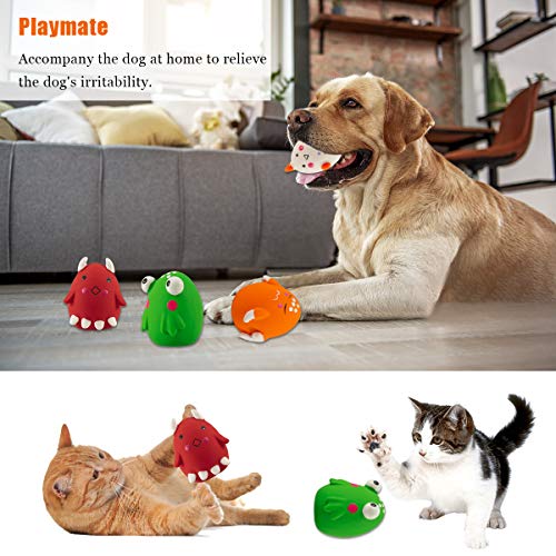 NCONCO 4pcs Dog Squeaky Balls Pet Latex Squeaky Toy for Small Medium Dogs Chasing Chewing - Image 6