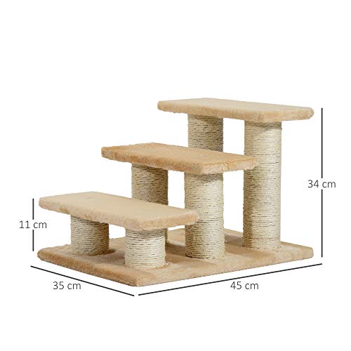 PawHut Pet Steps Portable Cat Dog Little Older Animal Easy Climb Stairs Assistance Cream - Image 4