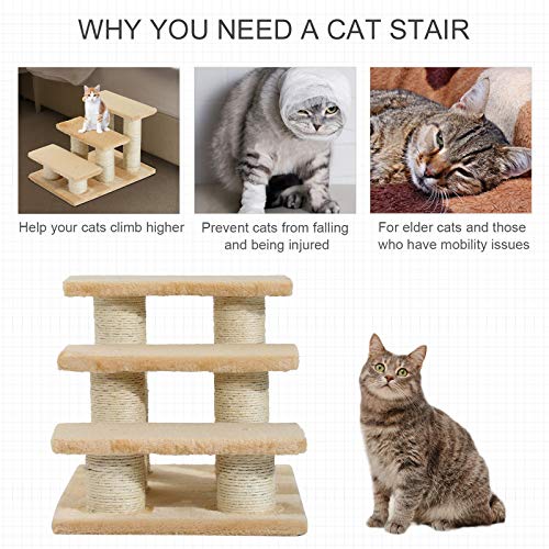 PawHut Pet Steps Portable Cat Dog Little Older Animal Easy Climb Stairs Assistance Cream - Image 7