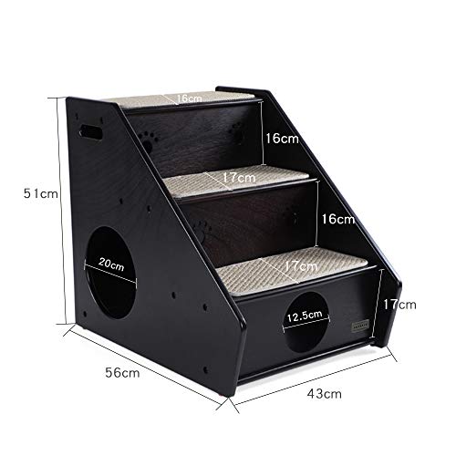 Petsfit Dog Steps for Bed,3 Step Wooden Dog Stairs, Sisal Step for Bed and Sofa, 56cm x 43cm x 51cm - Image 4