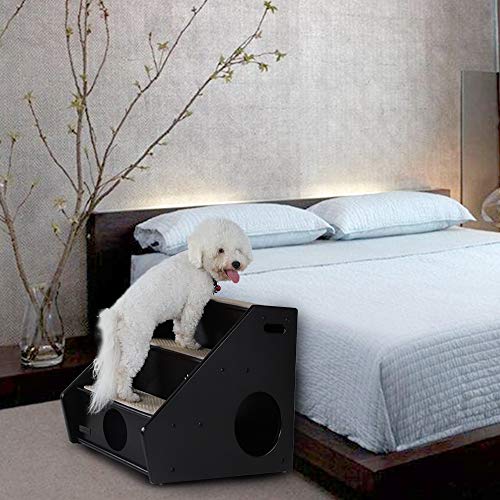 Petsfit Dog Steps for Bed,3 Step Wooden Dog Stairs, Sisal Step for Bed and Sofa, 56cm x 43cm x 51cm - Image 5