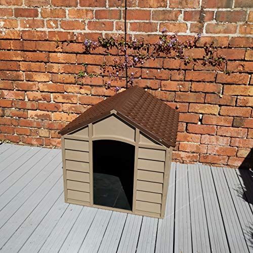 Plastic Dog Kennel Pet Shelter Plastic Durable Outdoor - Color Brown - Image 5