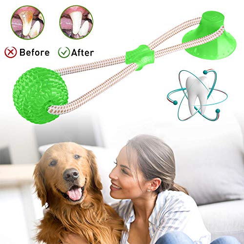 Suction Cup Dog Toy, Dog Tug Rope Chew Ball Toy with Suction Cup, Multifunction Pet Molar Bite Toy, Chew Resistant Suction Cup Style Dog Ball Toy, Dog Toothbrush Toy for Molar, Teeth Cleaning, Play - Image 7