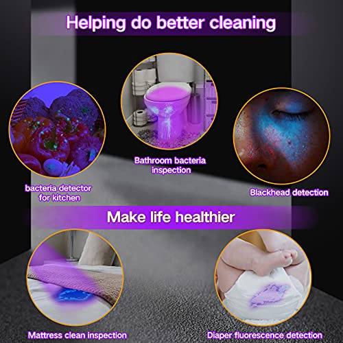 Vansky UV Torch, UV Flashlight Black Light for Pet Urine Detection,51 LED Blacklight Detector for Dog Urine,Pet Stains,Bed Bug on Carpet/Rugs/Floor【3 x AA Batteries Included】 - Image 4