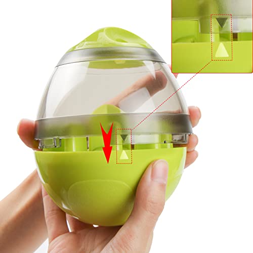 Zellar Treat Dispensing Dog Toy - Dog Treat Ball/Food Dispenser/Interactive Toys/Slow Eating IQ Treat Ball for Small Medium Dogs and Cats (Green) - Image 3