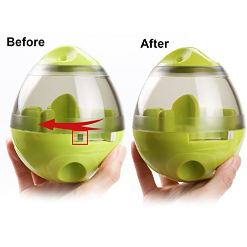 Zellar Treat Dispensing Dog Toy - Dog Treat Ball/Food Dispenser/Interactive Toys/Slow Eating IQ Treat Ball for Small Medium Dogs and Cats (Green) - Image 4