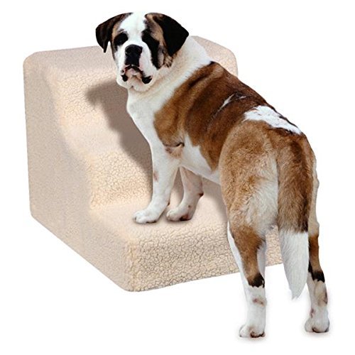 tinkertonk Lightweight Folding Pet Dog 3 Steps Stairs Portable Pet Ladder Ramp with Soft Plush Washable Cover - Image 5