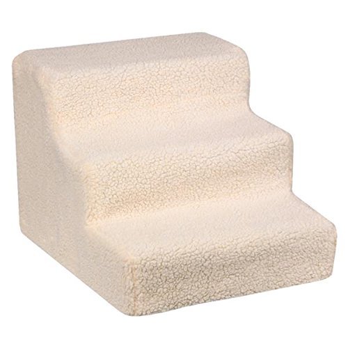 tinkertonk Lightweight Folding Pet Dog 3 Steps Stairs Portable Pet Ladder Ramp with Soft Plush Washable Cover - Image 6