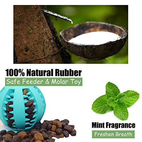 viewm Dog Rubber Ball Chew Toys Aggressive Chewer Interactive Toy Tooth Cleaning Play with Stronger Rope for Small Medium Large Dogs - Image 3