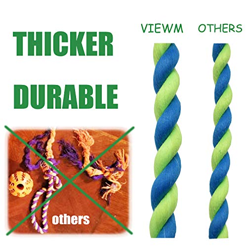 viewm Dog Rubber Ball Chew Toys Aggressive Chewer Interactive Toy Tooth Cleaning Play with Stronger Rope for Small Medium Large Dogs - Image 4