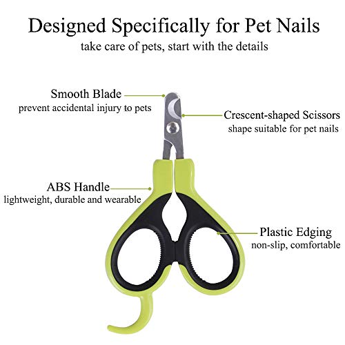 Angzhili Pet Nail Clippers - Cat Claw Clippers for Rabbit Puppy Kitten Kitty Guinea Pig Small Dog - Sharp, Safe,Anti-Scratch (green) - Image 4