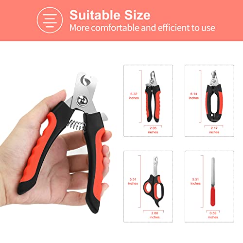 Penzance Dog Nail Clippers Trimmer Set - Quick Safety Guard to Avoid Over-Cutting, Stainless Steel Razor Sharp Blades, Sturdy Non-Slip Handles, Storage Bag and Nail File, Professional Pet Grooming - Image 5