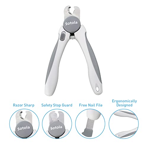Sotola Dog Nail Clippers and Trimmers-with Safety Guard to Avoid Over Cutting Nails, Razor Sharp Blade, Free Nail File, Professional Grooming Tool for Pets. - Image 3