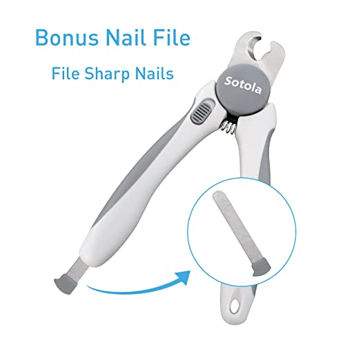 Sotola Dog Nail Clippers and Trimmers-with Safety Guard to Avoid Over Cutting Nails, Razor Sharp Blade, Free Nail File, Professional Grooming Tool for Pets. - Image 5