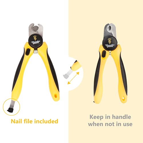 Thunderpaws Professional-Grade Dog Nail Clippers with Protective Guard and Safety Lock (Medium to Large Breeds, Yellow) - Image 4