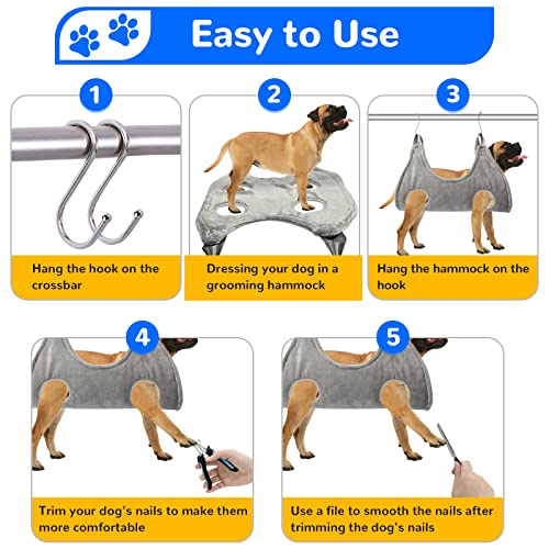 WSCXSC Dog Grooming Hammock,Pet Grooming Hammock,Dog Grooming Sling,Cats&Dogs Grooming Restraint Bag,Dog Grooming Supplies,Dog Nail Clipper(S) - Image 3
