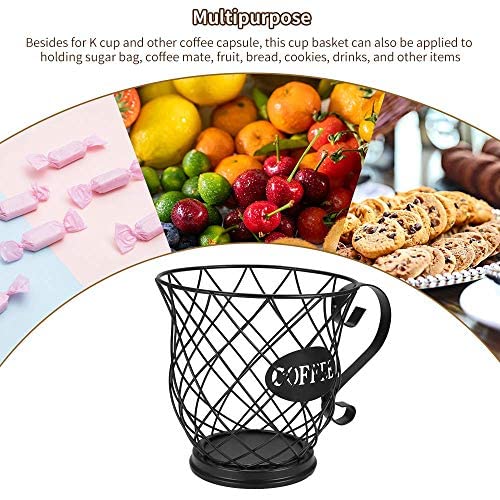 YUNYODA Coffee Storage Basket,Multiple Pod Holder Espresso Holders Coffee Pod Stand Kitchen Storage Holders for Coffee Capsules Home Cafe Hotel(Black) - Image 3